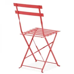 Best RETIF Table Carr E 60X60 Cm+ 2 Chaise Pliante Rome Rouge