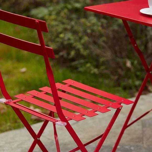 Best RETIF Table Carr E 60X60 Cm+ 2 Chaise Pliante Rome Rouge