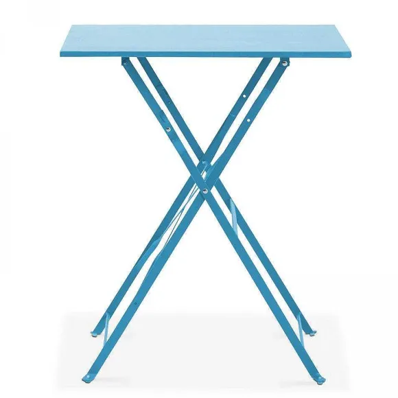 Fashion RETIF Table Carr E 60X60 Cm+ 2 Chaise Pliante Rome Bleu