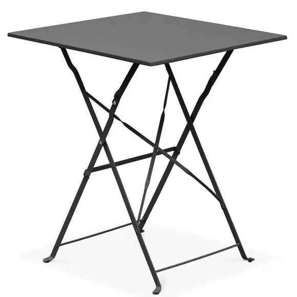 Sale RETIF Table Carr E 60X60Cm + 2 Chaises Pliantes Rome - Anthracite