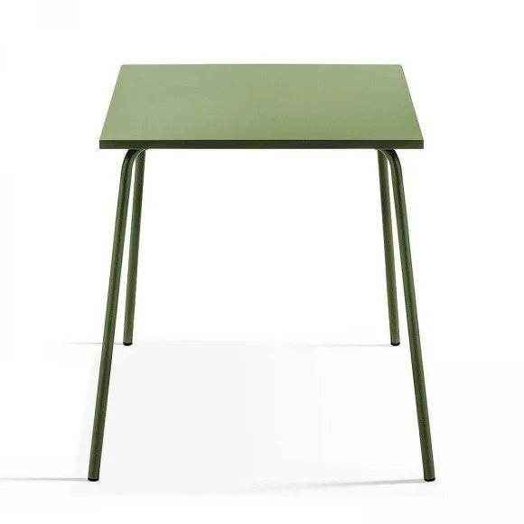 Cheap RETIF Table Carr 70X70 Cm+ 4 Fauteuils Vert Cactus Acier Palavas