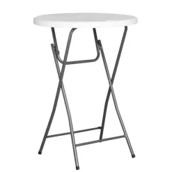 New RETIF Table Cocktail Pliante De R Ception Hdpe Ronde Nimes 80X110Cm - Blanche