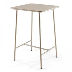 Cheap RETIF Table De Bar Taupe Acier Palavas 70X70X105 Cm