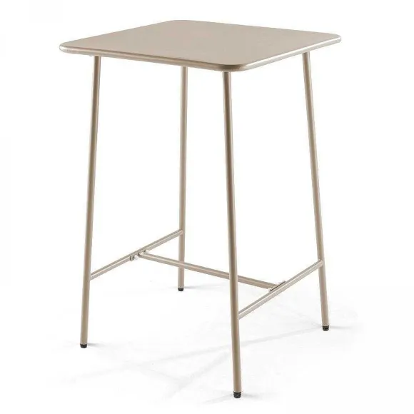 Cheap RETIF Table De Bar Taupe Acier Palavas 70X70X105 Cm