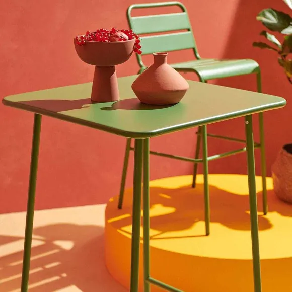 Sale RETIF Table De Bar Vert Cactus Acier Palavas 70X70X105 Cm