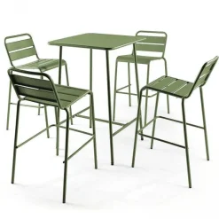 Sale RETIF Table De Bar Vert Cactus Acier Palavas 70X70X105 Cm
