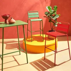 Sale RETIF Table De Bar Vert Cactus Acier Palavas 70X70X105 Cm