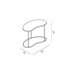 Outlet RETIF Table De Pr Sentation, 50X34Xh42 Cm, M Tal Blanc