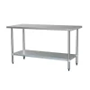 Store RETIF Table De Travail 2 Niveaux Acier Argent