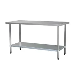 Store RETIF Table De Travail 2 Niveaux Acier Argent