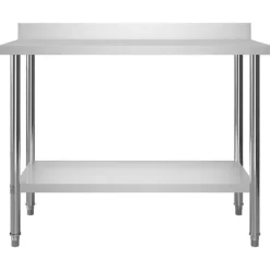 Store RETIF Table De Travail De Cuisine Avec Dosseret 120X60X93Cm Acier Inoxydable