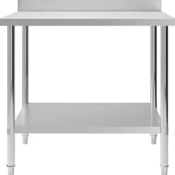 Best RETIF Table De Travail De Cuisine Avec Dosseret 100X60X93Cm Acier Inoxydable