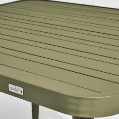 New RETIF Table D'Exterieur En Aluminium Vert Kaki