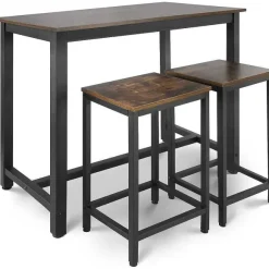Best RETIF Table Haute Avec 2 Tabourets De Bar Style Industriel Repose Pieds Cadre En Fer