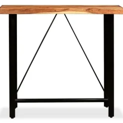New RETIF Table Haute Mange Debout Bar Bistrot Bois Massif De Sesham 120Cm