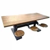 Outlet RETIF Table Industrielle Poutre Cir E 6 Assises L210 X P 90 X H76