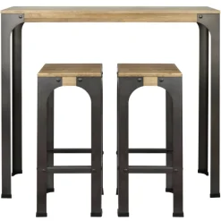 Discount RETIF Table Mange Debout Bristol - Industriel Vintage Bois Et M Tal 80X80X108H. Cm