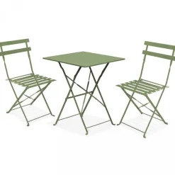 New RETIF Table Pliante Acier Vert Cactus 60X60X71Cm