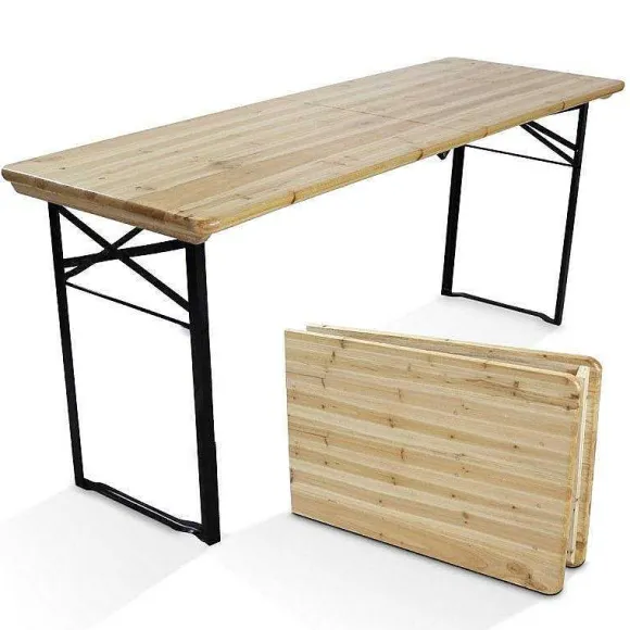 Clearance RETIF Table Pliante En Bois 180X58X75 Cm