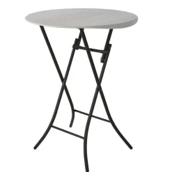 Store RETIF Table Pliante Mange-Debout Avec Nappe Noire- Lifetime -Diam. 84 Cm