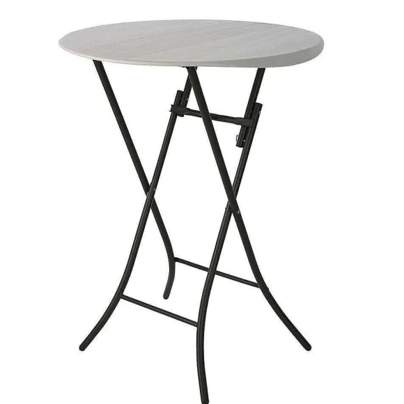 Store RETIF Table Pliante Mange-Debout Avec Nappe Noire- Lifetime -Diam. 84 Cm