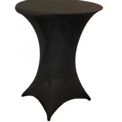 Store RETIF Table Pliante Mange-Debout Avec Nappe Noire- Lifetime -Diam. 84 Cm