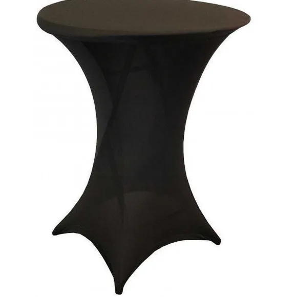Store RETIF Table Pliante Mange-Debout Avec Nappe Noire- Lifetime -Diam. 84 Cm
