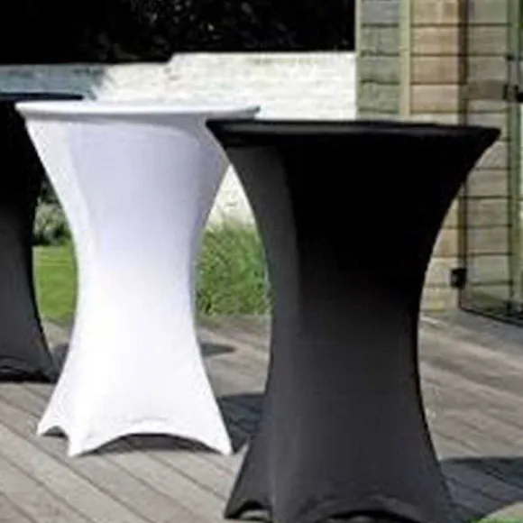Store RETIF Table Pliante Mange-Debout Avec Nappe Noire- Lifetime -Diam. 84 Cm