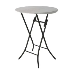 Cheap RETIF Table Pliante Mange-Debout Avec Nappe Blanche- Lifetime -Diam. 84 Cm