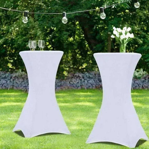 Cheap RETIF Table Pliante Mange-Debout Avec Nappe Blanche- Lifetime -Diam. 84 Cm