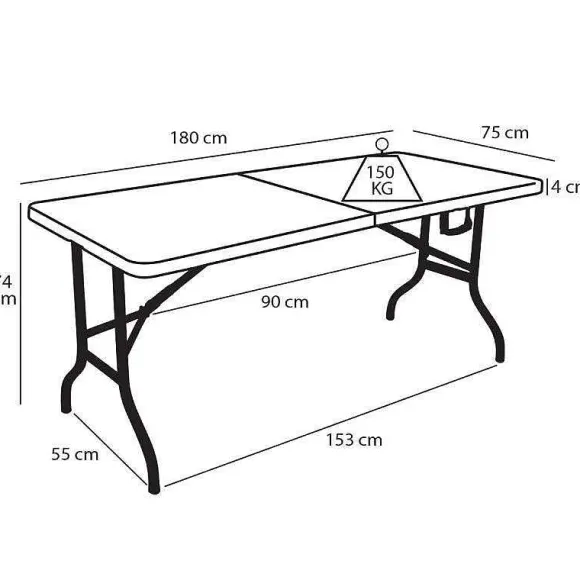 Best Sale RETIF Table Pliante Rect Blanche 180X75X74 Cm- Par 10