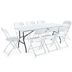 Cheap RETIF Table Pliante Rect. Monobloc Hdpe Blanc Rekkem