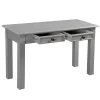 Clearance RETIF Table Pm L96 X P42 X H 56 Cm Avec Tiroirs Romantic Grey Bois Gris