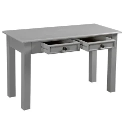 Clearance RETIF Table Pm L96 X P42 X H 56 Cm Avec Tiroirs Romantic Grey Bois Gris