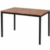 Shop RETIF Table Rectangulaire Design Scandinave Bois Et M Tal Marron 120X75X76 Cm