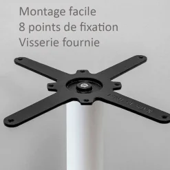 Shop RETIF Table 70X70Cm Mod Le Round Pied Blanc Terrazzo Cepp