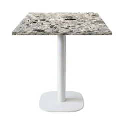 Shop RETIF Table 70X70Cm Mod Le Round Pied Blanc Terrazzo Cepp