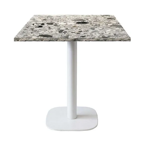Shop RETIF Table 70X70Cm Mod Le Round Pied Blanc Terrazzo Cepp