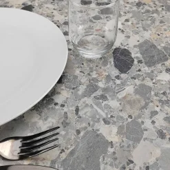 Shop RETIF Table 70X70Cm Mod Le Round Pied Blanc Terrazzo Cepp