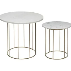 Sale RETIF Tables En M Tal Et Marbre 40X45 Et 60X55Cm - Par 2