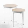 Best Sale RETIF Tables Plateau Bois Et Pieds En M Tal Blanc 45X58Cm Et 40X51Cm
