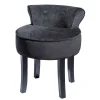 Store RETIF Tabouret Avec Dossier Velours Noir 46X49X58Cm