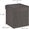 Hot RETIF Tabouret Coffre Pouf Avec Espace De Rangement Marron