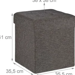 Hot RETIF Tabouret Coffre Pouf Avec Espace De Rangement Marron