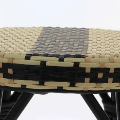 New RETIF Tabouret De Bar D'Ext Rieur Empilable Andorre Assise Tress E Beige/Noir/Ivoire