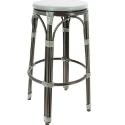 Best RETIF Tabouret De Bar Empilable D'Ext Rieur En Aluminium Et Textyl Ne Biarritz Gris