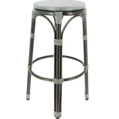 Best RETIF Tabouret De Bar Empilable D'Ext Rieur En Aluminium Et Textyl Ne Biarritz Gris