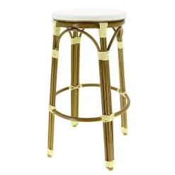 Fashion RETIF Tabouret De Bar Empilable D'Ext Rieur En Aluminium Et Textyl Ne Biarritz Cru