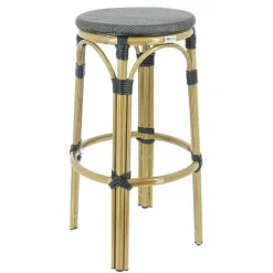 Fashion RETIF Tabouret De Bar Empilable Ext Rieur Biarritz En Aluminium Et Textyl Ne - Bronze