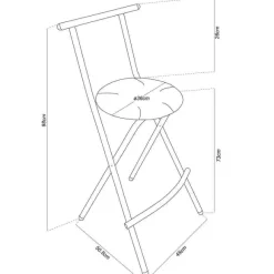 Online RETIF Tabouret Haut Pliant - Furnitrade- Par 4